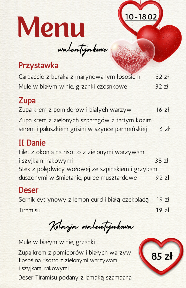 Menu walentynkowe w GRENN-ROOM !