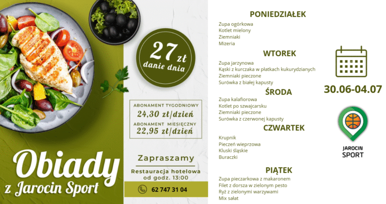 Obiady z Jarocin Sport 30.06 – 4.07