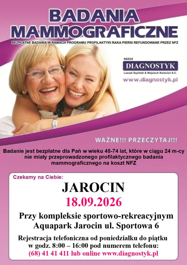 Badania mammograficzne 18.09.2026r.
